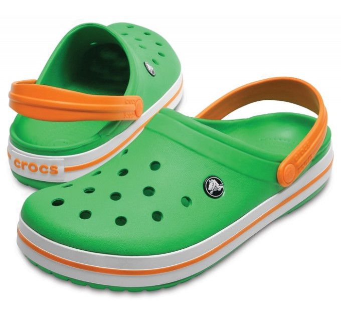 Crocs Crocband Зелений/Білий/Помаранчевий (3R4) – комфорт і стиль у яскравих кольорах