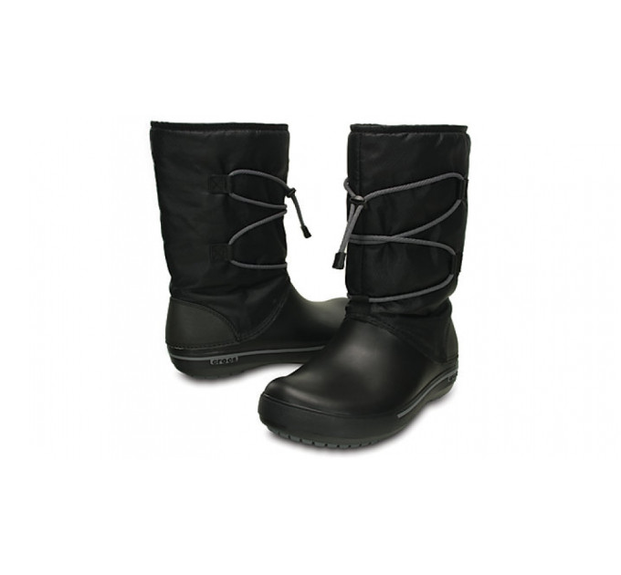 Жіночі чоботи Crocs Crocband II.5 Cinch Boot Black/Charcoal (070) – тепло та стиль для осені та зими