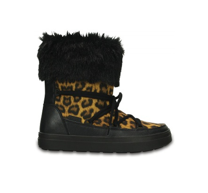 Жіночі чоботи Crocs Womens LodgePoint Lace Boot Leopard/Black (95K) – комфорт і стиль для холодної погоди
