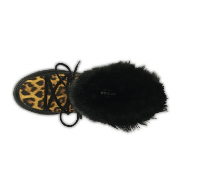 Жіночі чоботи Crocs Womens LodgePoint Lace Boot Leopard/Black (95K) – комфорт і стиль для холодної погоди