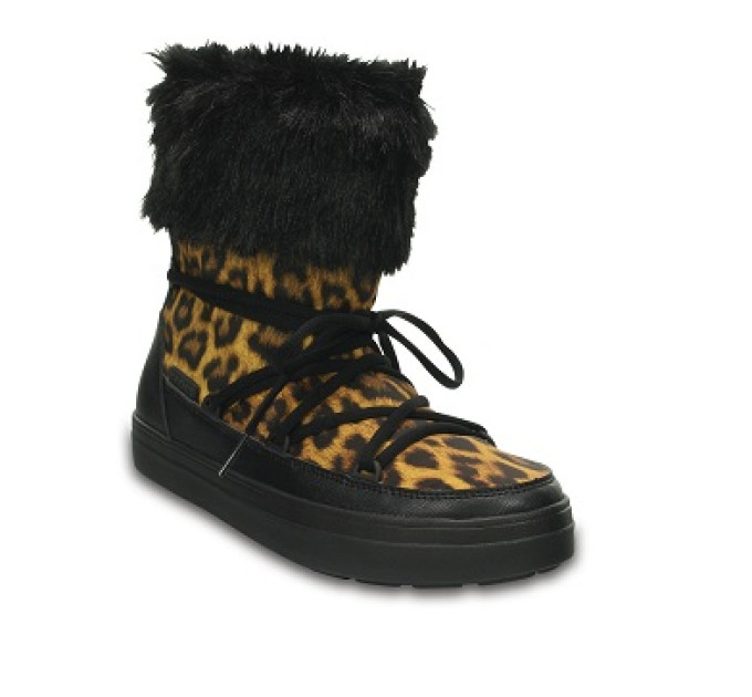 Жіночі чоботи Crocs Womens LodgePoint Lace Boot Leopard/Black (95K) – комфорт і стиль для холодної погоди