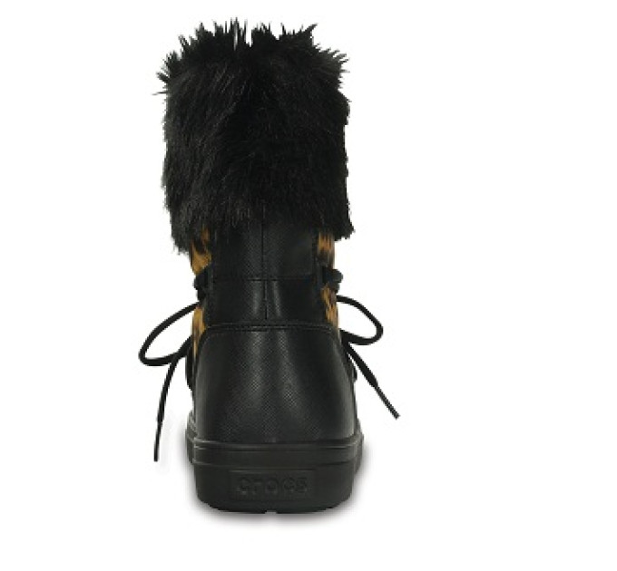 Жіночі чоботи Crocs Womens LodgePoint Lace Boot Leopard/Black (95K) – комфорт і стиль для холодної погоди