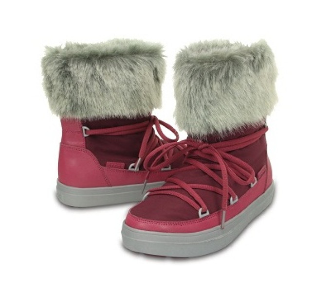 Жіночі чоботи Crocs Womens LodgePoint Lace Boot Pomegranate (6D1) – комфорт і стиль для холодної погоди