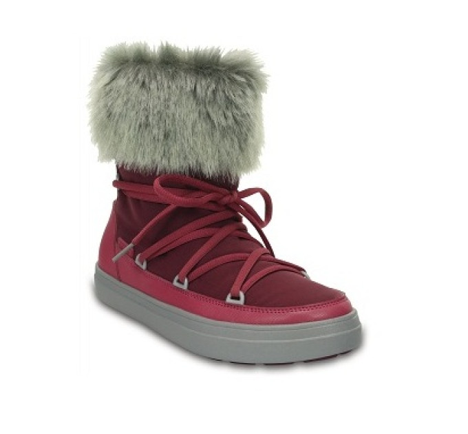 Жіночі чоботи Crocs Womens LodgePoint Lace Boot Pomegranate (6D1) – комфорт і стиль для холодної погоди
