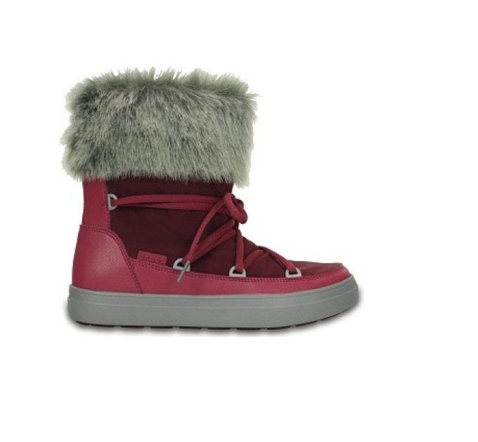 Жіночі чоботи Crocs Womens LodgePoint Lace Boot Pomegranate (6D1) – комфорт і стиль для холодної погоди