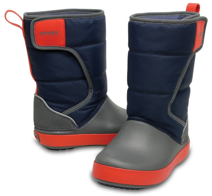 Дитячі Crocs Kids' LodgePoint Snow Boot Navy/Slate Grey (4HE) – комфорт і тепло для зими