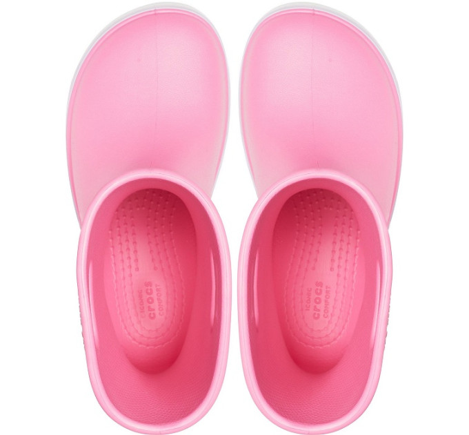 Дитячі гумові чоботи Crocs Kids’ Crocband Rain Boot Pink Lemonade / Lavender (6QM)