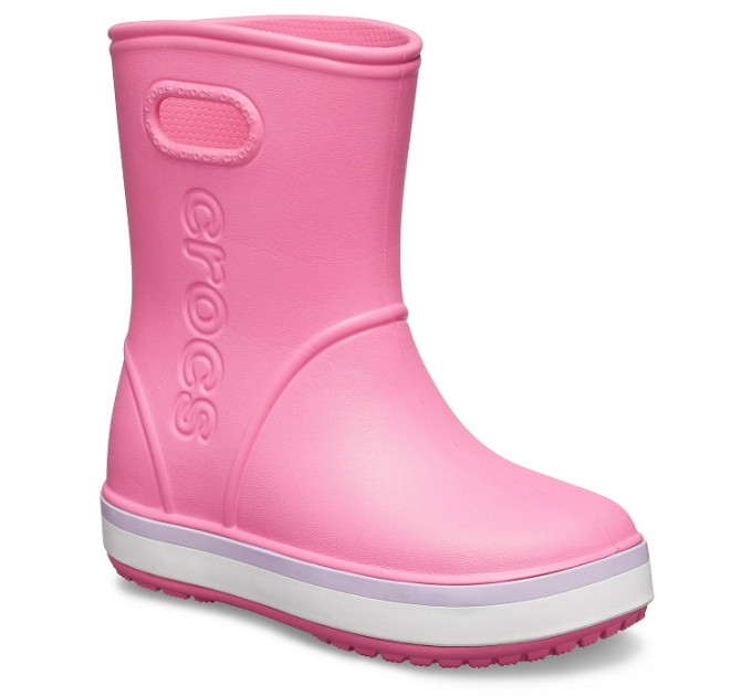 Дитячі гумові чоботи Crocs Kids’ Crocband Rain Boot Pink Lemonade / Lavender (6QM)