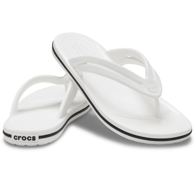 Жіночі шльопанці Crocs Crocband Flip White (100) – комфорт і стиль для літа