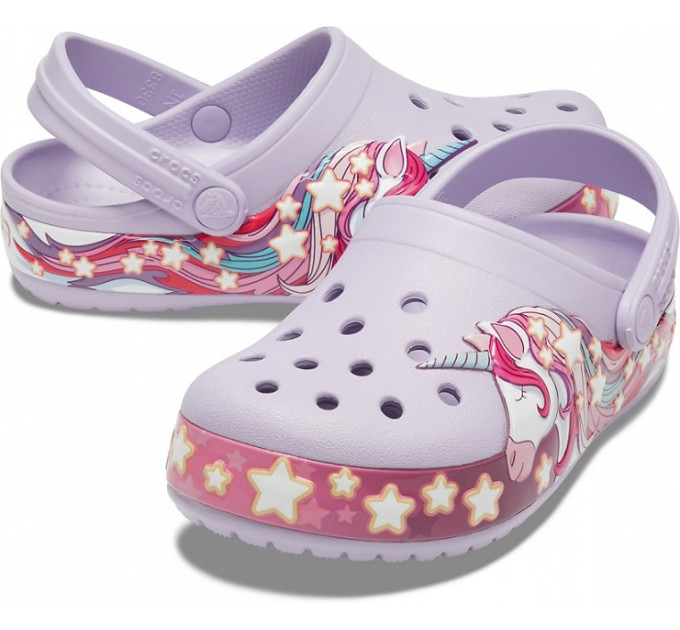 Дитячі Crocs Kid's Fun Lab Unicorn Band Clog Lavender (530) – комфорт і казковий стиль