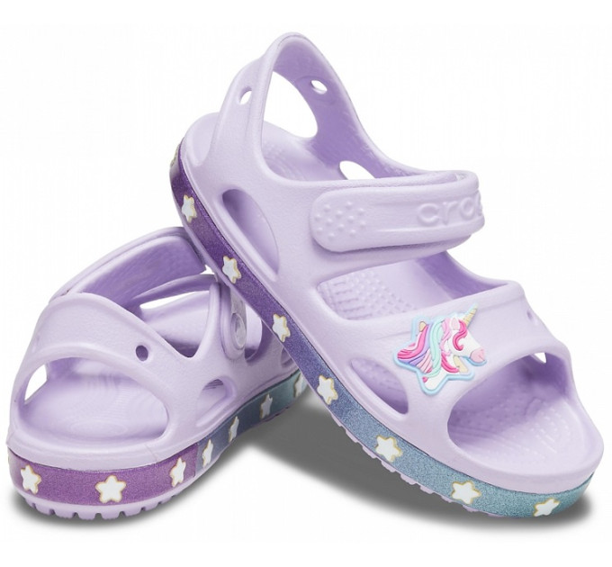 Дитячі сандалі Crocs Fun Lab Unicorn Charm Lavender (530) – комфорт і казковий стиль