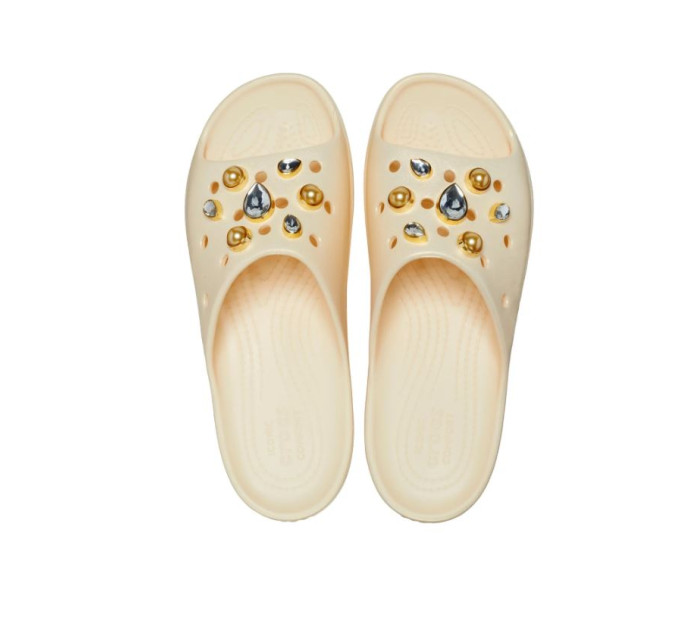 Crocs Platform Crystal Pearls Slide Vanilla (2Y2)